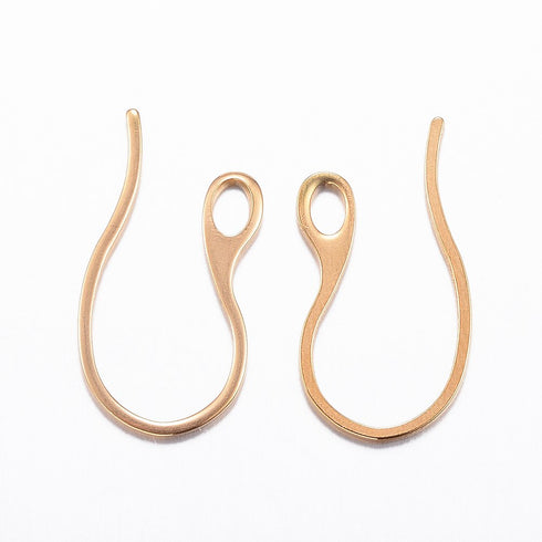 Stainless Steel Ear Wire Golden Color 6pc